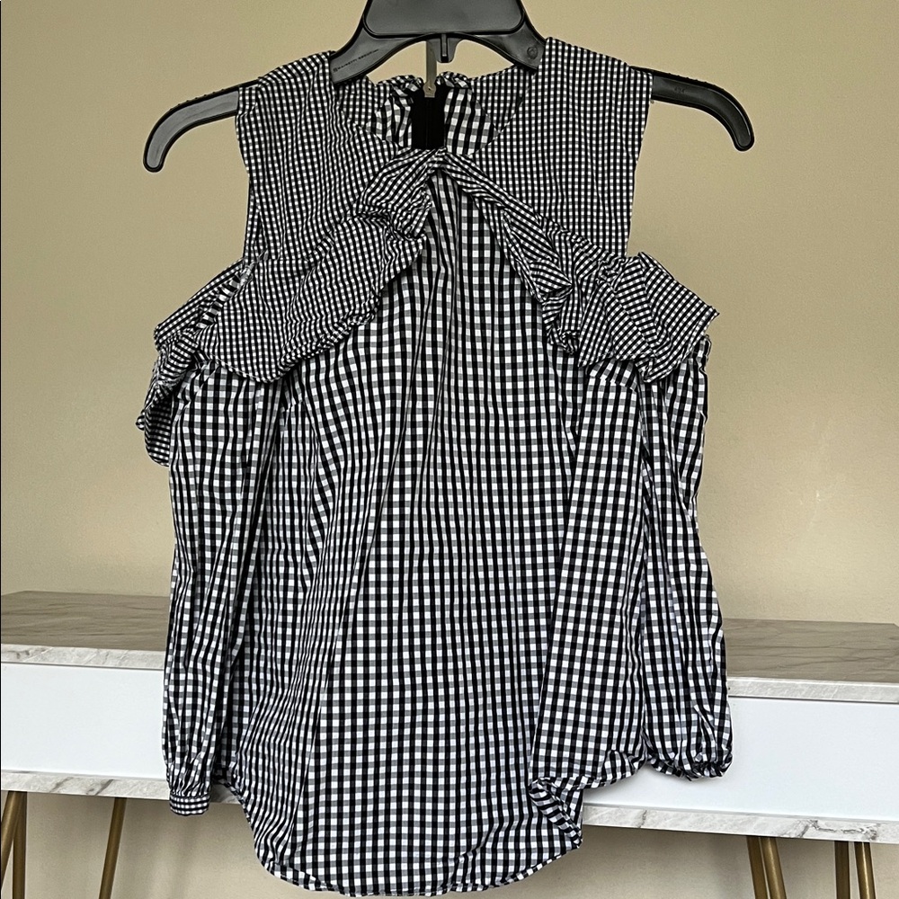 Ralph Lauren Black and White Gingham Women's Top